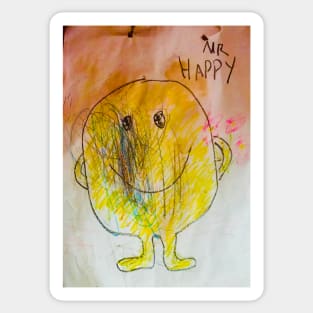 Mr Happy Sticker